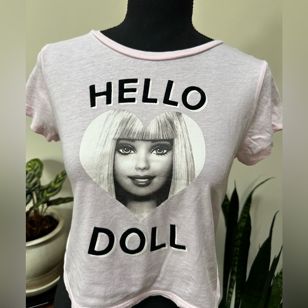 Forever 21 Barbie Black and Pink Tee